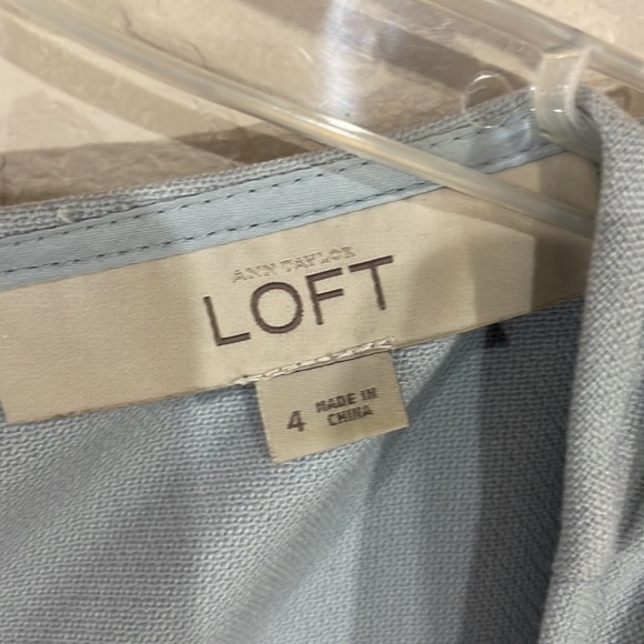 Loft Light Blue & Black Stripe Sleeveless Dress. Size 6. - Picture 3 of 4